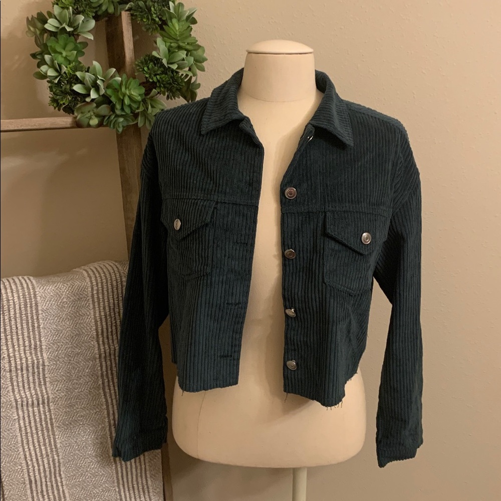 She + Sky cropped corduroy jacket